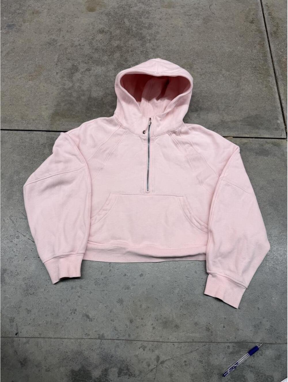 lululemon scuba oversized pink quarter zip hoodie size xl WOMENS / HAS STAINS